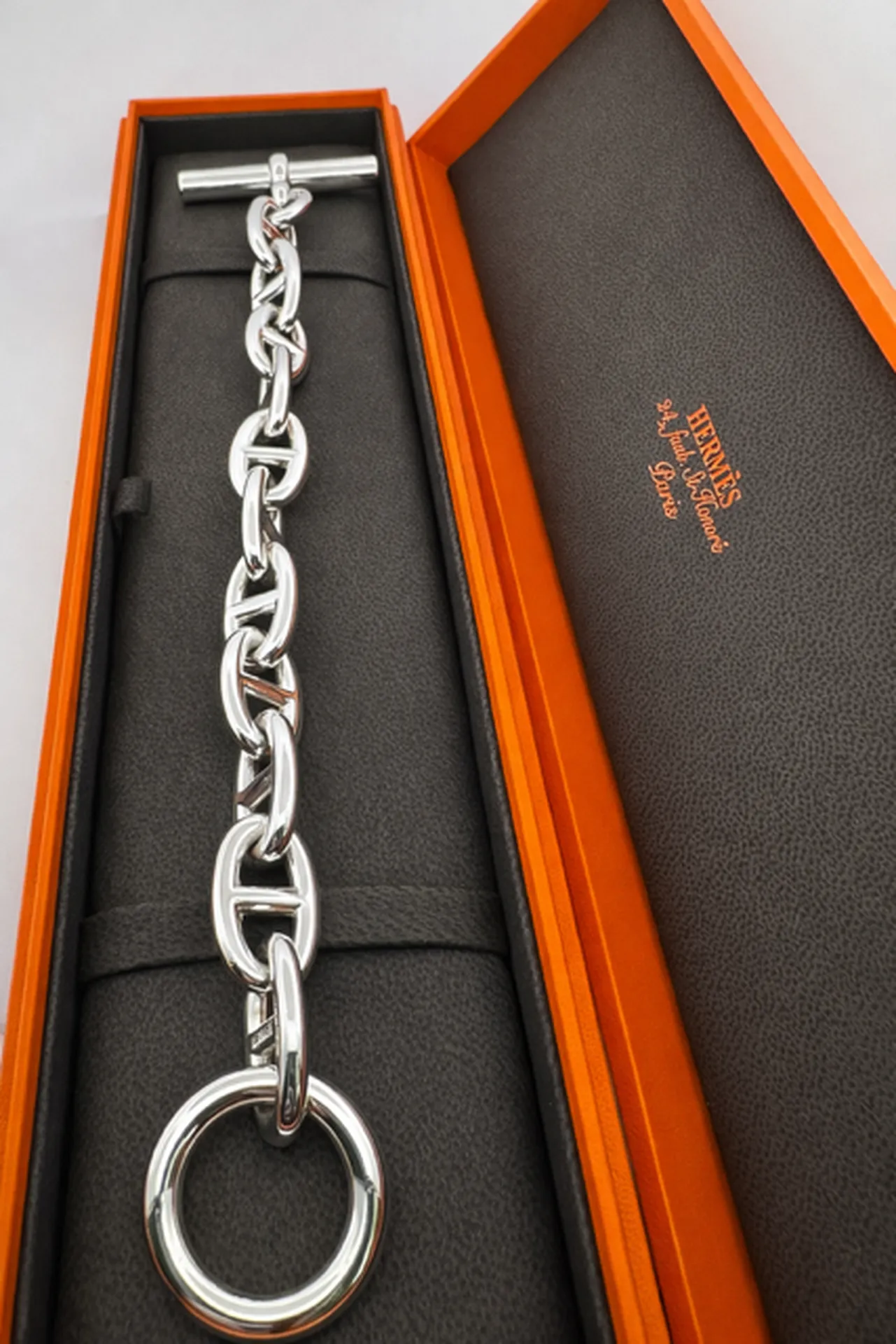 Bracelet Hermès Chaîne d’Ancre argent massif en dépôt vente à La Teste de Buch Bassin d’Arcachon
