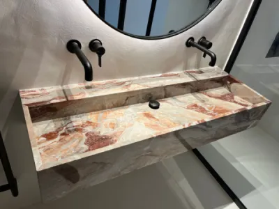 creation salle de bain luxe meuble vasque marbre cannes 