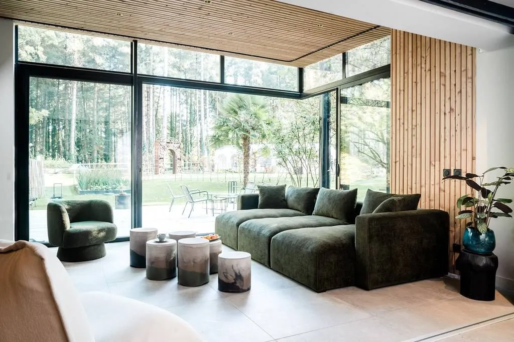 canape modulable en velours cotelet à hyeres