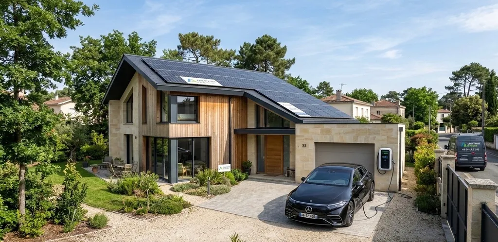 À Bordeaux 33 et en Gironde, installation de bornes de recharge intelligentes avec pilotage énergétique, compatibilité photovoltaïque et technologie bidirectionnelle V2G à venir…
