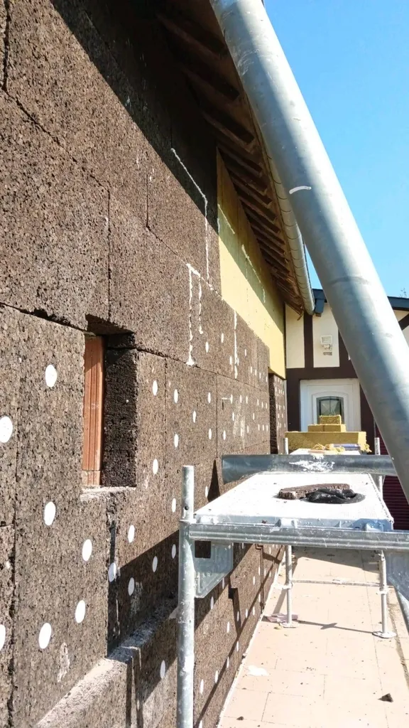 Isolation thermique par l’extérieur des murs en liège près de Le Neubourg (Eure)