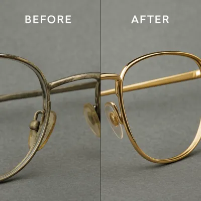 Replaquage de montures de lunettes en or et en argent