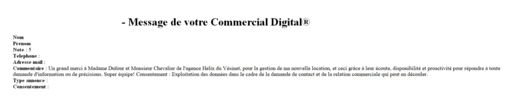 Avis 5 étoiles à l'agence du Vésinet