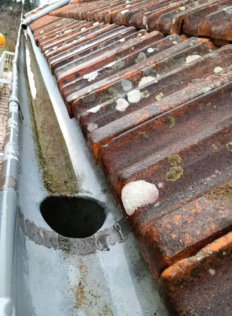 Nettoyage de chéneaux encombrés avec nacelle pour maison sur 2 étages à Saint Haon le Vieux près de Roanne