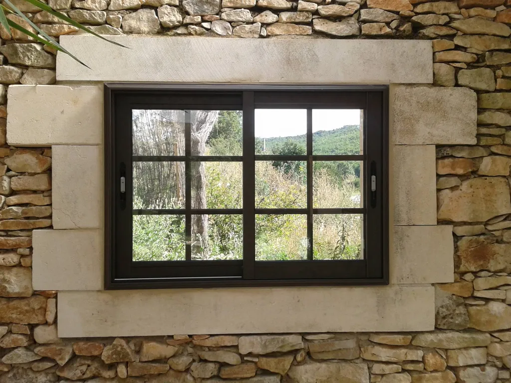 coulissant 2 vantaux en aluminium pose sur APT