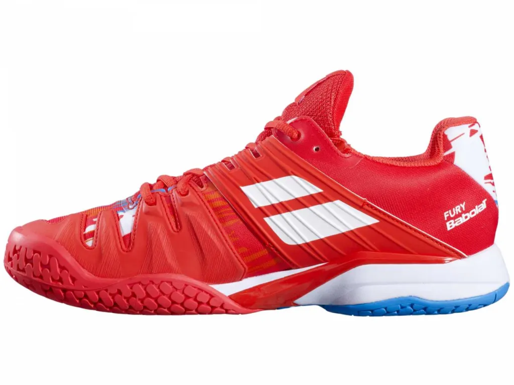 packshot chaussure babolat rouge intérieur