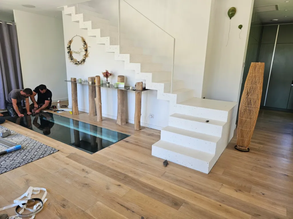 Fabrication d'un plancher en verre pour un client à Aix en Provence