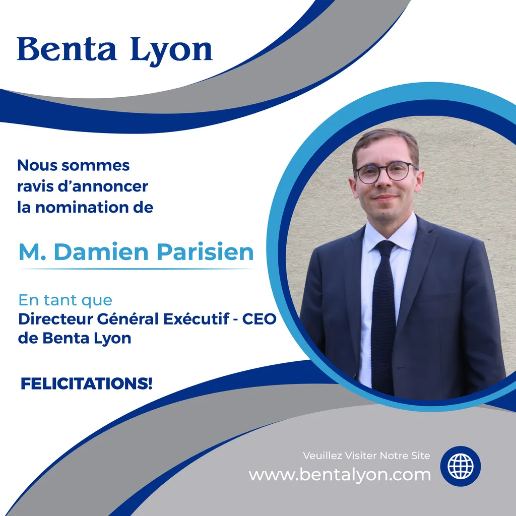 Bernard Tannoury nomme Damien Parisien, Directeur Général Exécutif de Benta Lyon