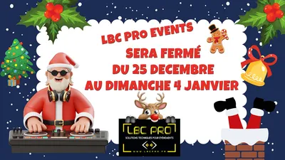 Fermeture du jeudi 25 Décembre au Dimanche 4 janvier