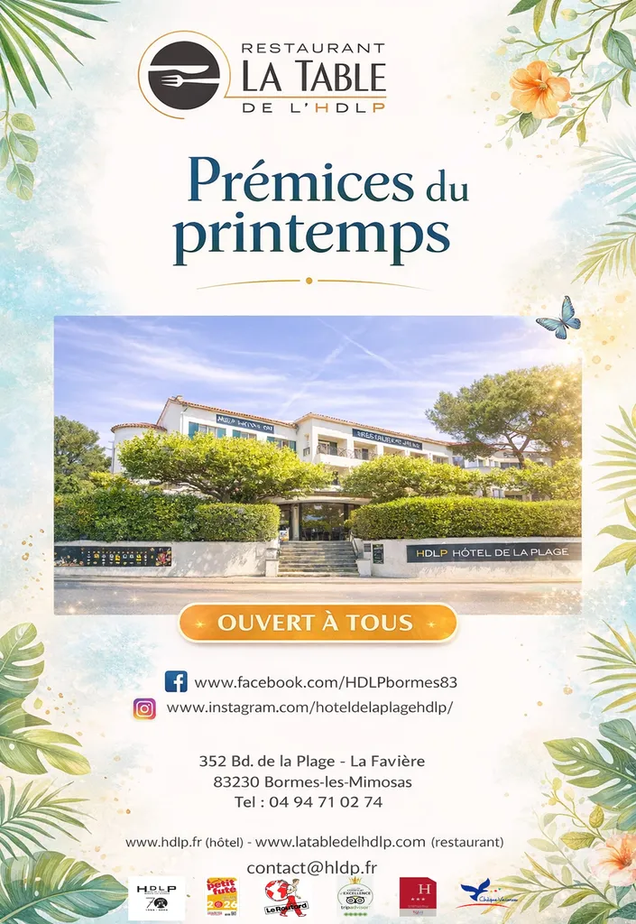 Prémices de Printemps, la nouvelle carte de  La Table de L'HDLP, restaurant près du bord de mer à Bormes Les Mimosas La Favière dans le 83 Var 