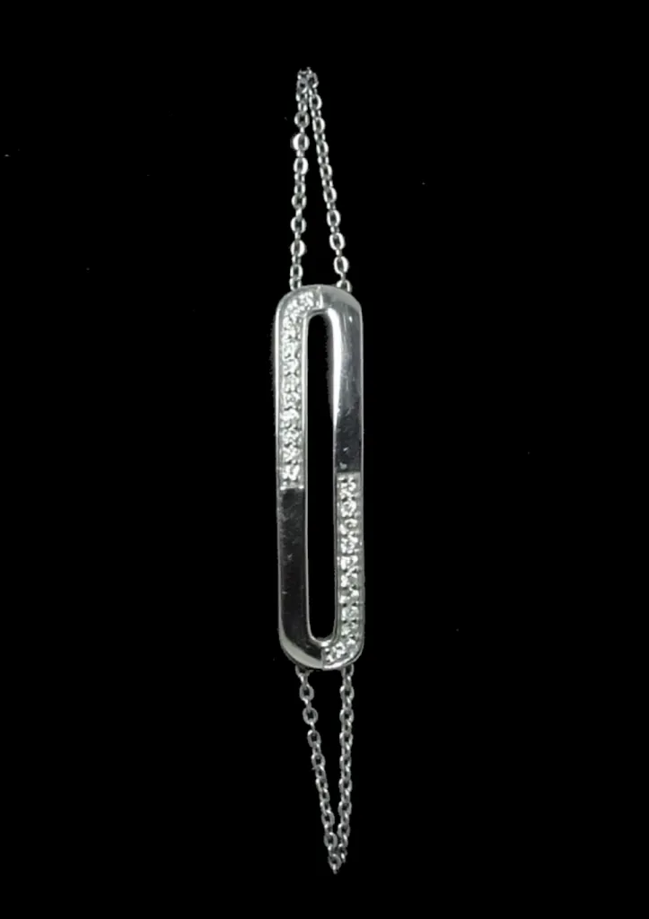 Bracelet 18 carats, or blanc et diamant. 