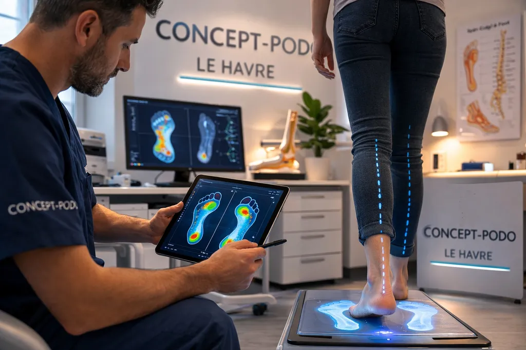 Analyse posturale et étude des appuis plantaires dans notre cabinet du Havre
