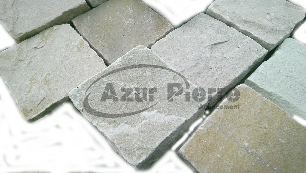 pavé blanc calcaire gres