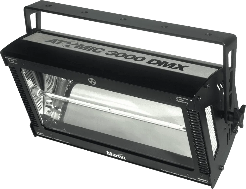 LOCATION STROBOSCOPE PROFESSIONNEL MARTIN ATOMIC 3000 AVEC COMMANDE DETONATOR A TOULON, LA GARDE, MARSEILLE, NICE, SAINT-TROPEZ