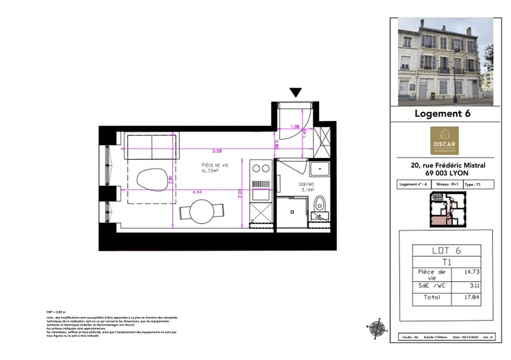 Appartement studio à vendre à Lyon 3ᵉ – Résidence rénovée proche Part-Dieu, idéal investisseur ou primo-accédant