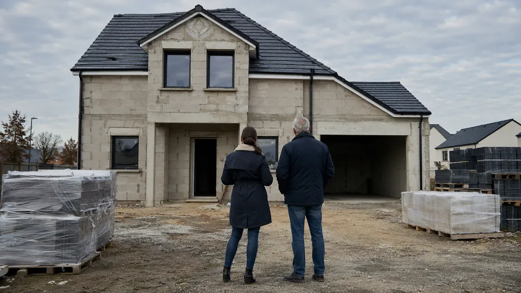Chantier de maison neuve en périphérie de Brie-Comte-Robert