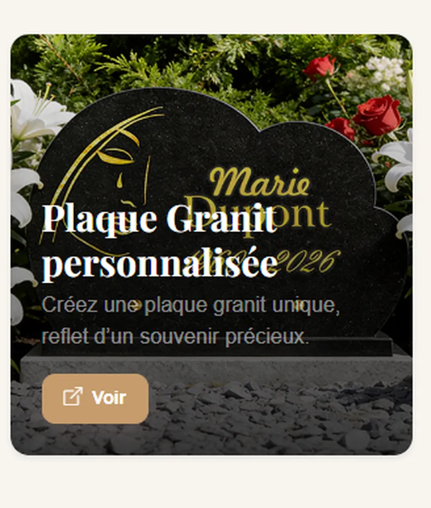 Plaque granit personnalisée