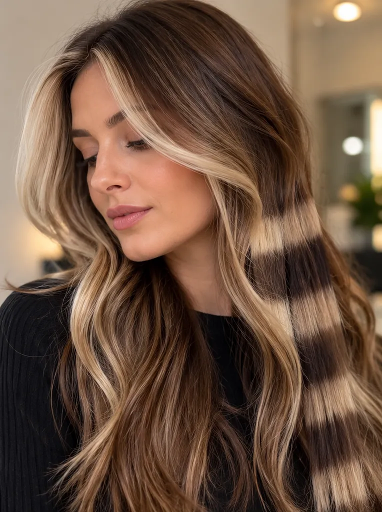 Raccoon Tail Hair à Lyon 2 : découvrez la coloration à mèches rayées qui joue avec les contrastes