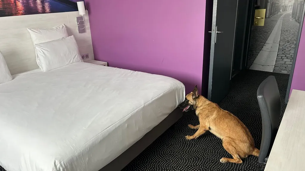 Détection dans un hôtel pour une chienne experte de la punaise de lit à Paris