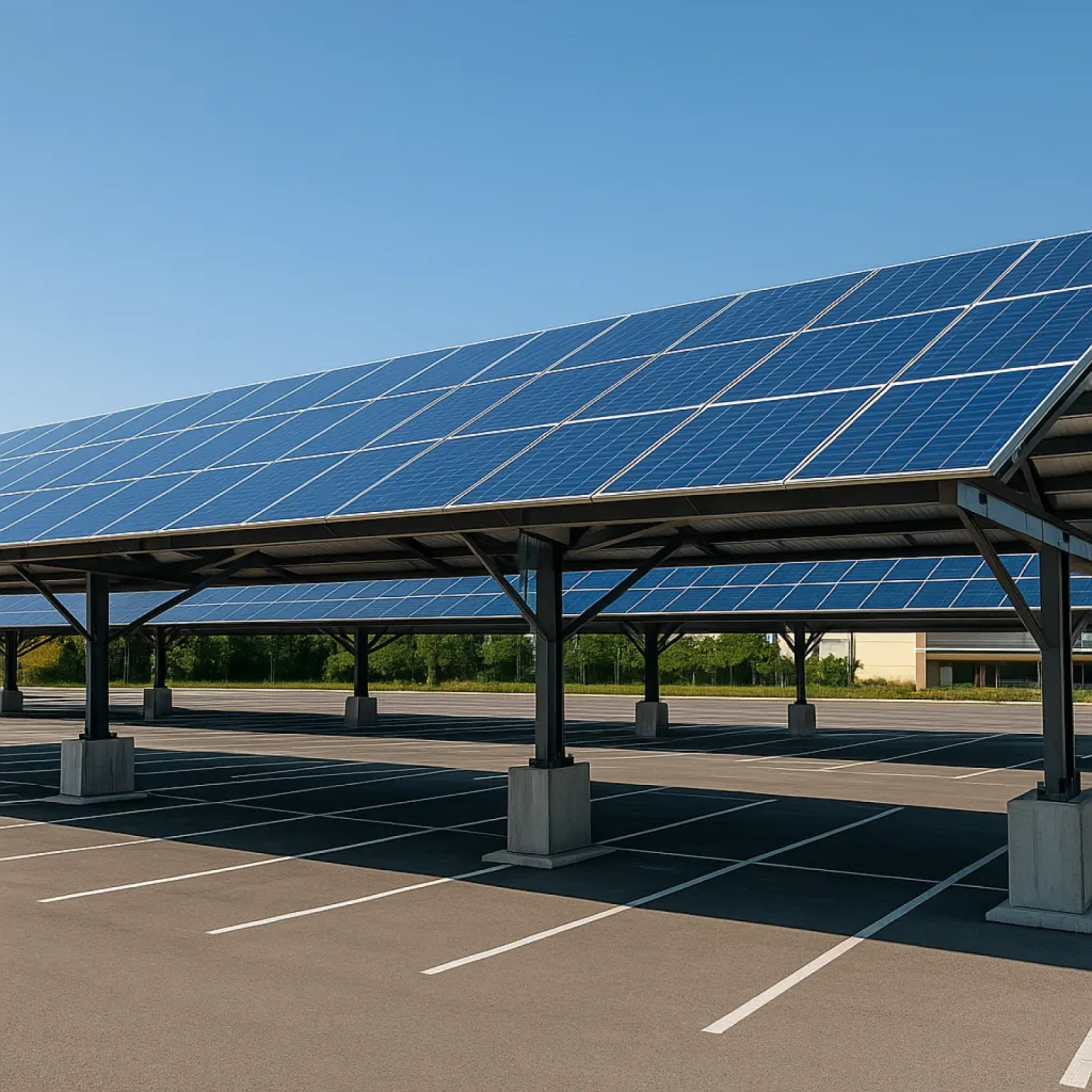 Installation d'ombrière sur des parking profesionnels pour gagner en énergie