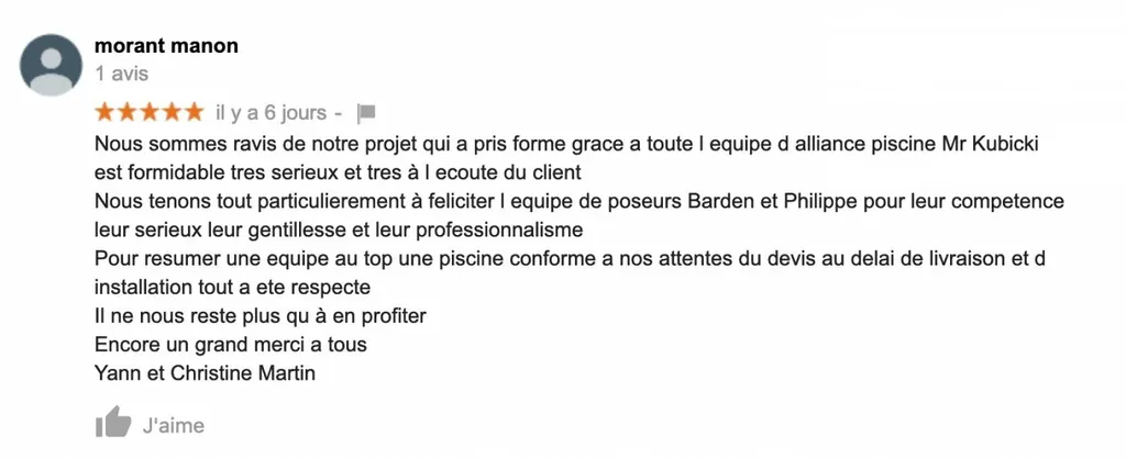 exemple d'avis google 5