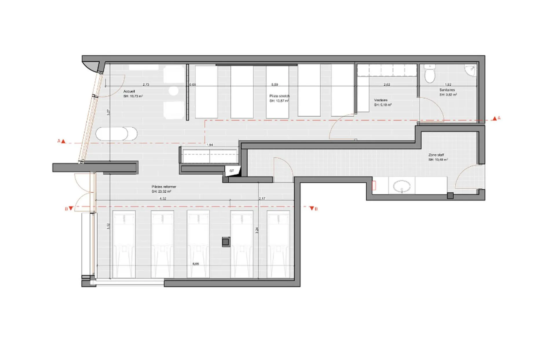 Architecte d'intérieur spécialisé dans l'aménagement de studio de Pilates et club de sport