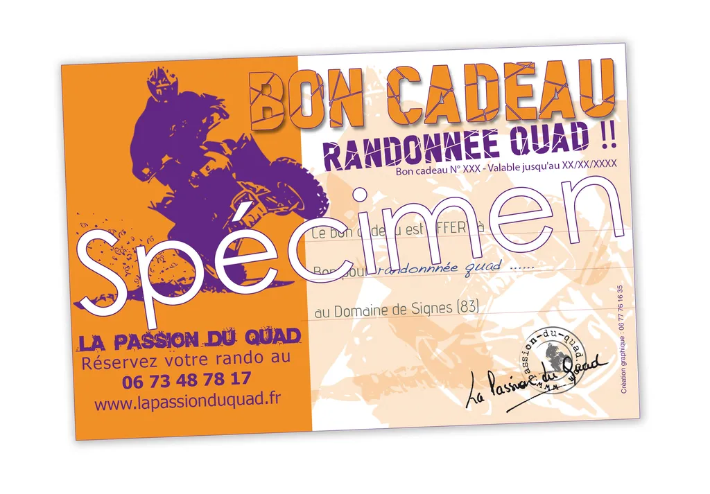 Comment réserver un bon cadeau pour une sortie en quad avec les étapes de validation en ligne