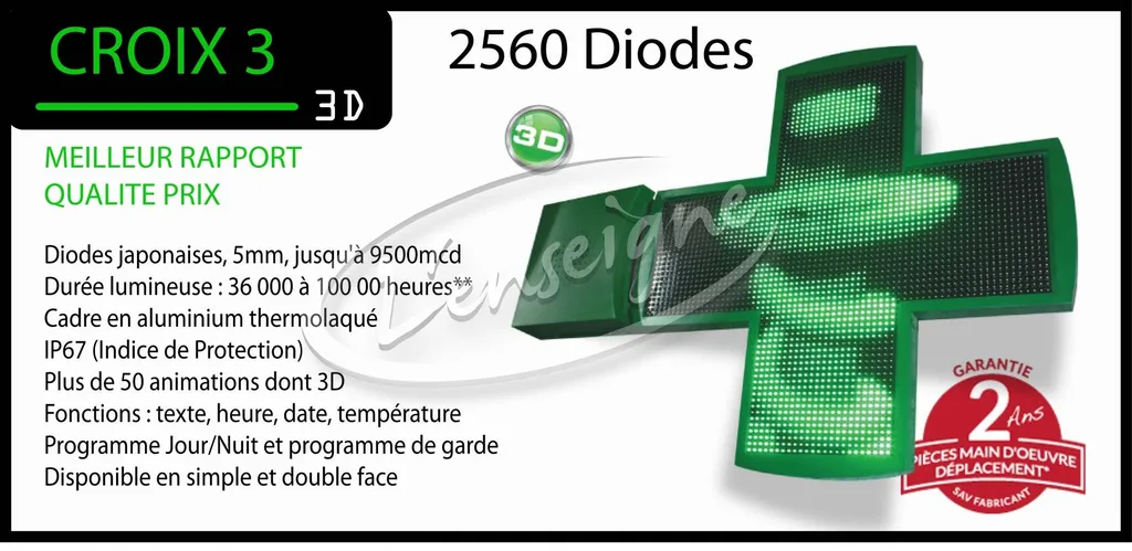 Croix à diodes 3D 