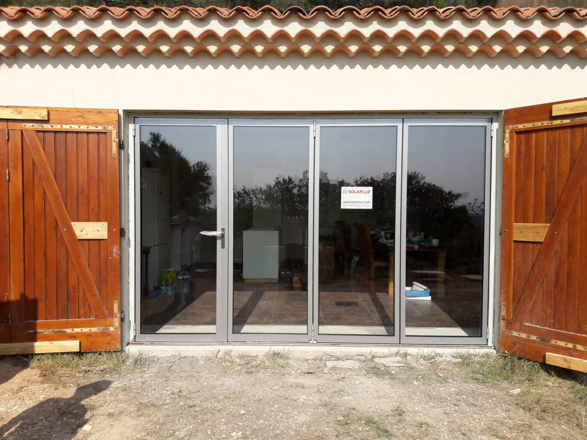 Baie vitrée pliante accordéon en aluminium ECOLINE SOLARLUX Aix en Provence