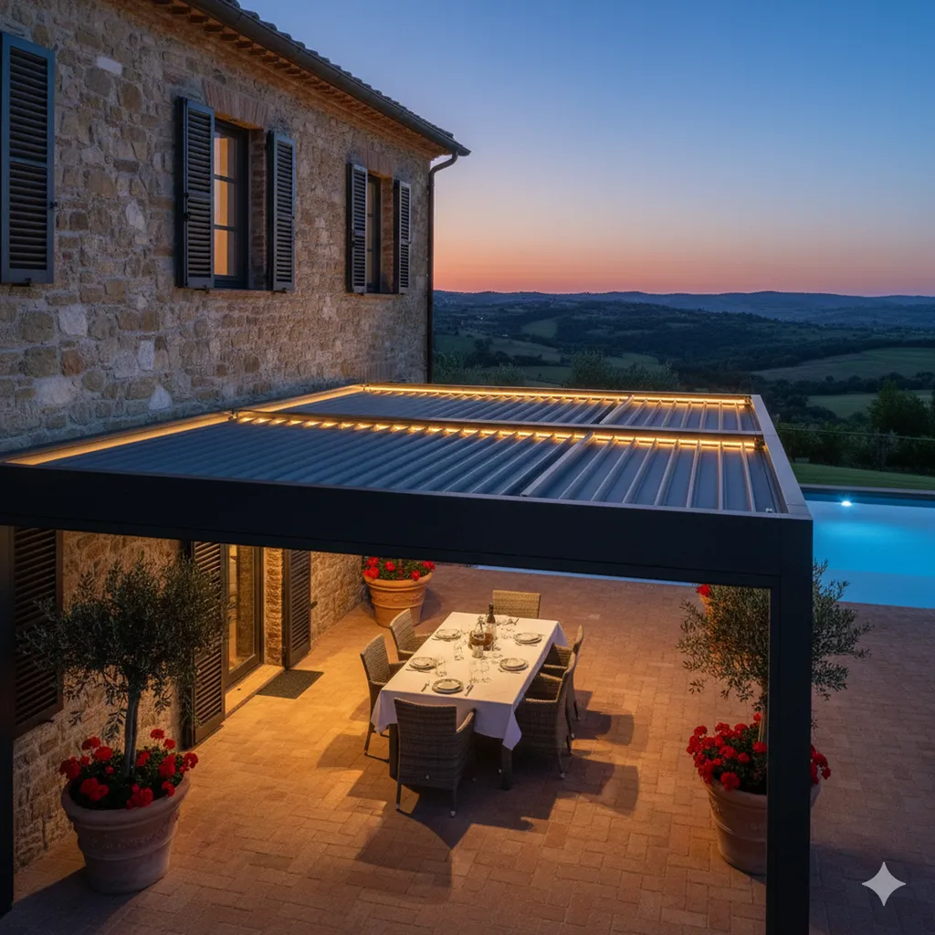 pergola en aluminium avec led intégrée