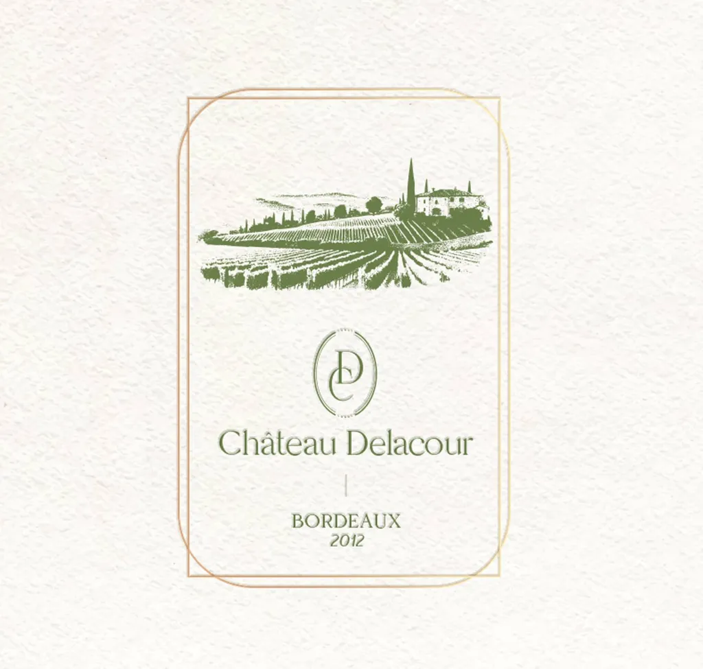 création d'étiquette avec illustration du domaine viticole dans le var 