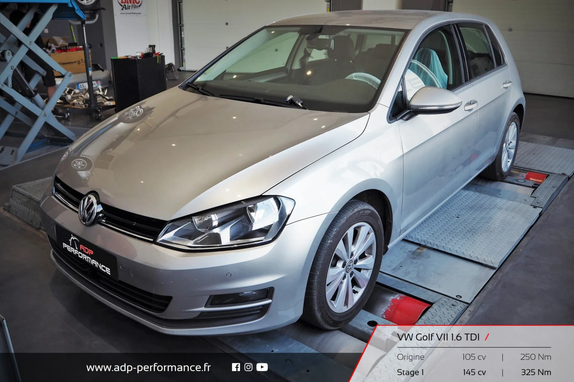 Reprogrammation moteur Orange Volkswagen Golf 7 1.6 TDI ADP Performance