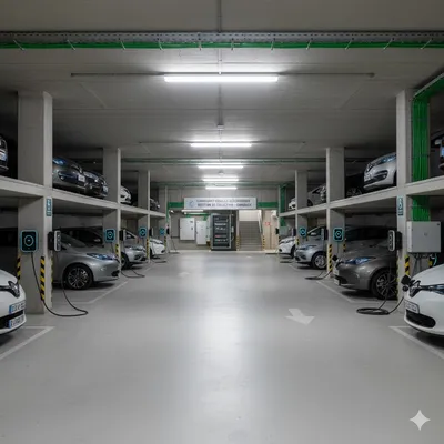 solution de gestion de charge collective de bornes de recharge dans le parking souterrain d'une copropriété de Bordeaux
