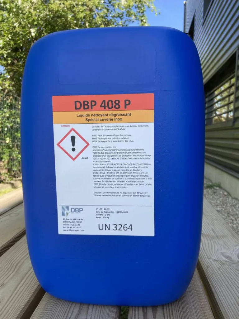 DBP 408 P - Produits de traitement dégraissant spécial acier carbone 