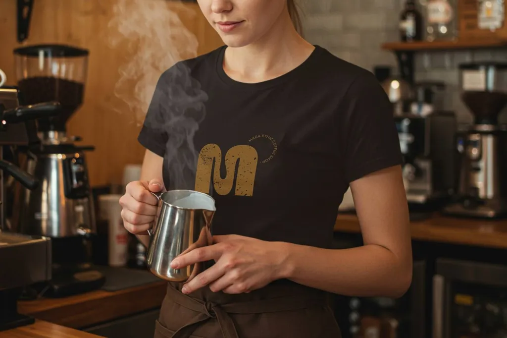 impression de logo sur vetement de travail  pour coffeshop ethic à marseille