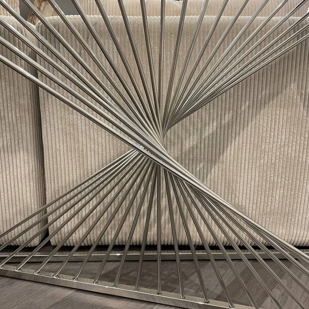 Console plateau verre et structure chrome