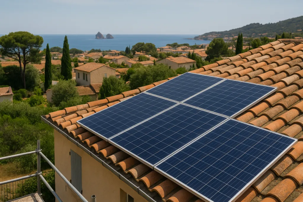 Installation de panneaux solaires sur toit de maison à La Ciotat