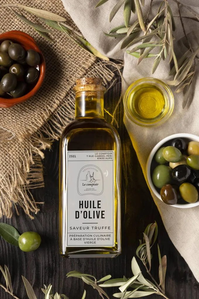 graphiste pour étiquette huile d'olive le comptoir à aups dans le var 