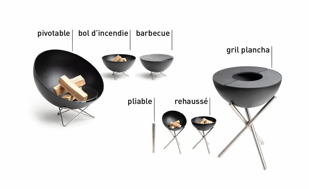Brasero extérieur pour le jardin cuisson extérieure bowl plancha grill