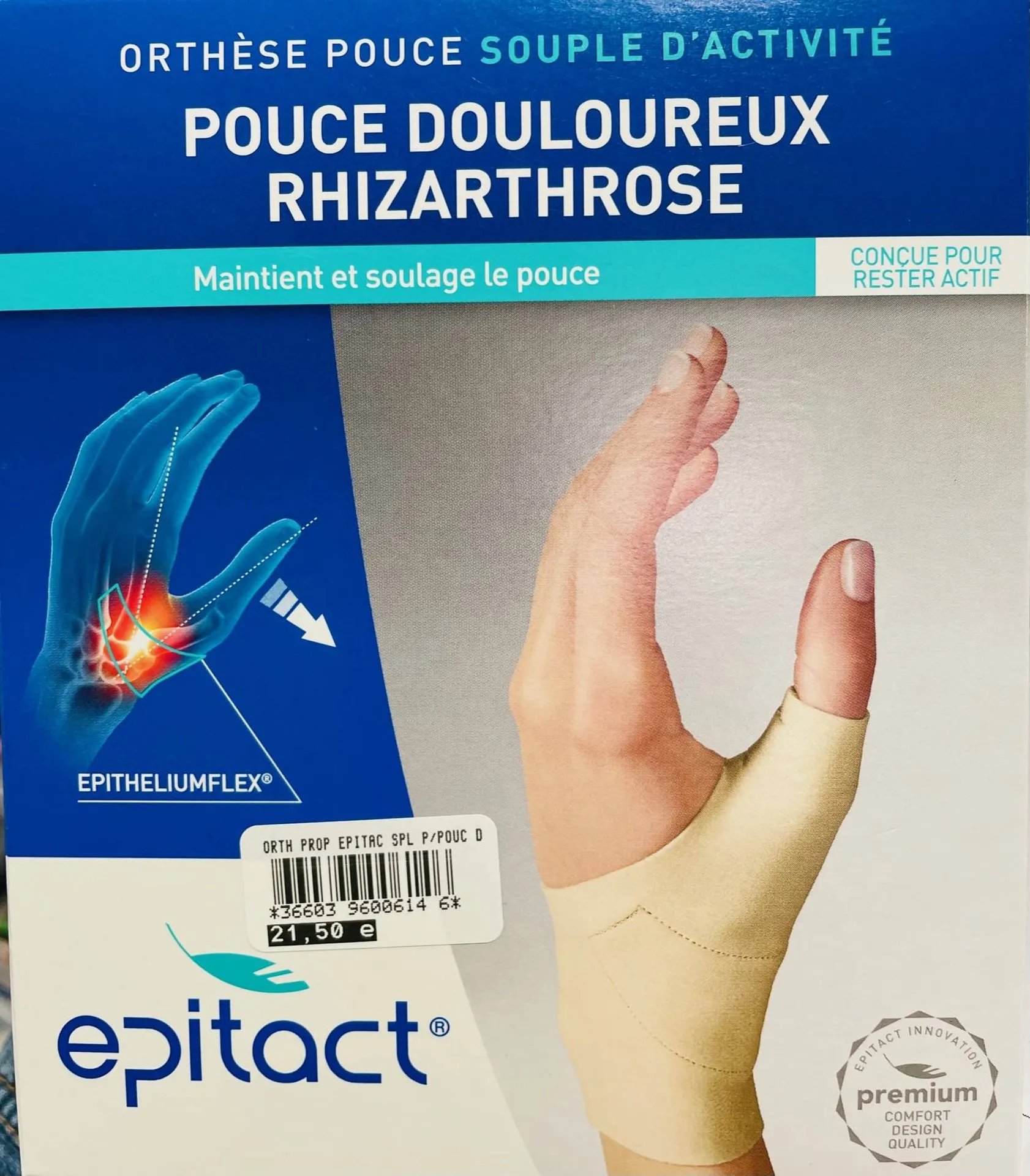ORTHESE souple de rhizarthrose EPITACT en pharmacie MARSEILLE