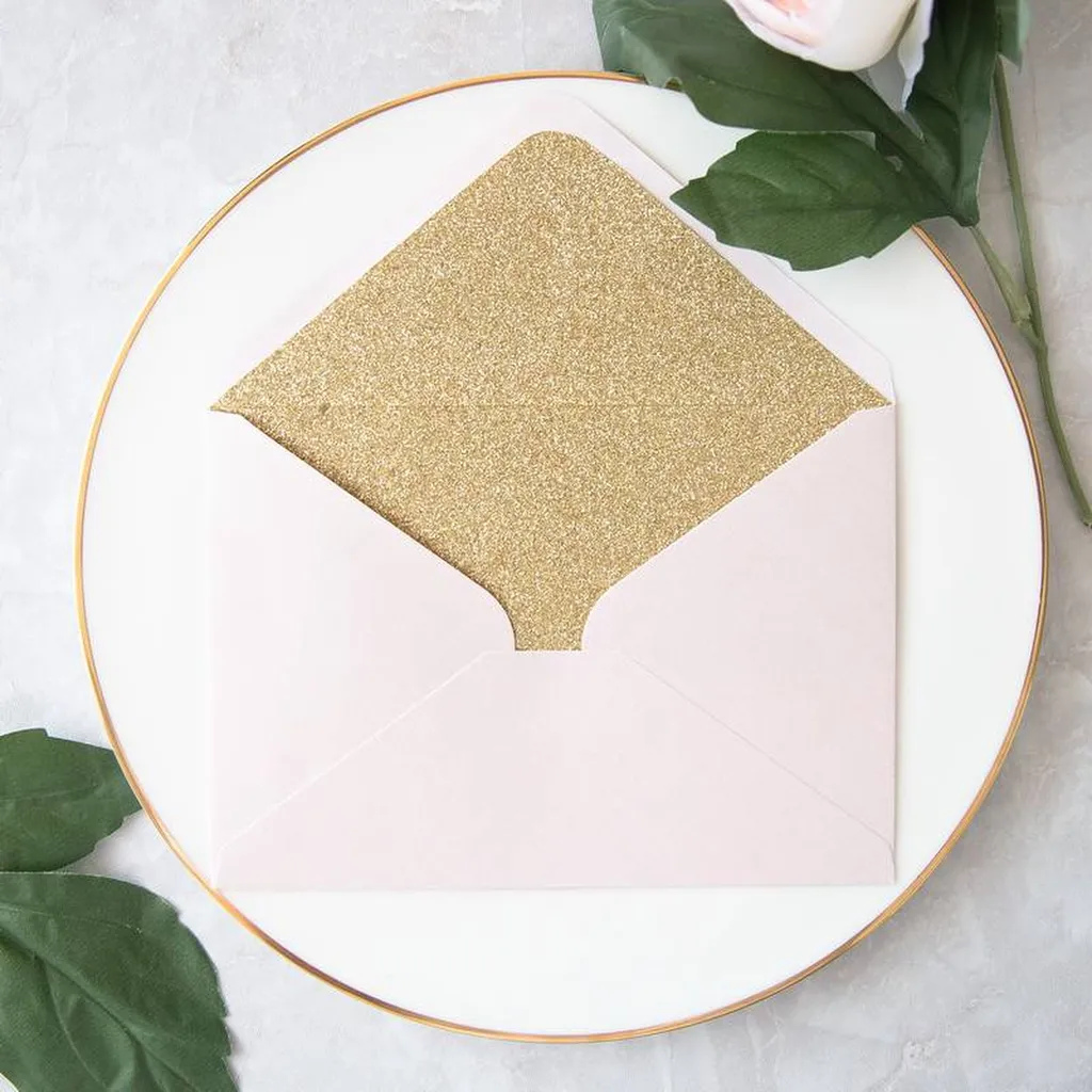 enveloppe faire part de mariage doré paillette graphiste marseille nice aubagne 