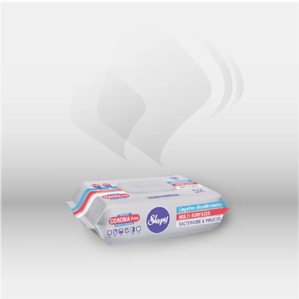 Sleepy - lingettes désinfectantes virucides, bactéricides, et fongicides contre le coronavirus pour corps et surfaces