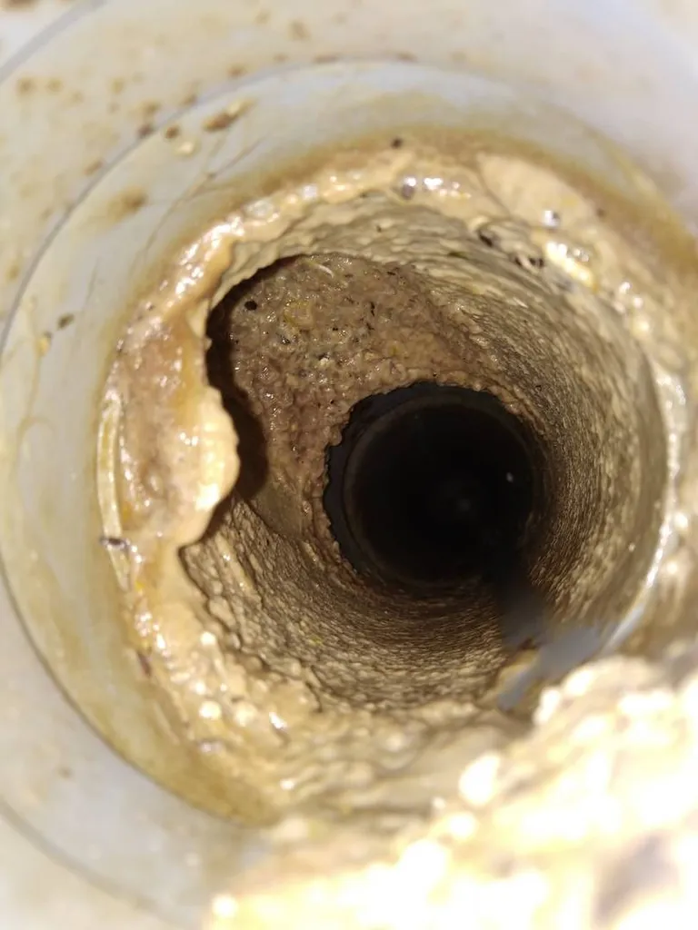 Canalisation encrassée avant curage