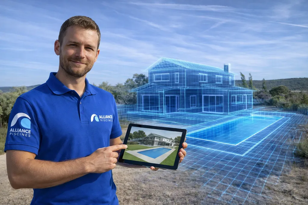 projet piscine en representation 3D digitale chez alliance piscines