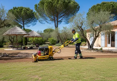Travaux de terrassement et nivellement de terrain pour aménagement de jardin et création d’espaces verts à Draguignan