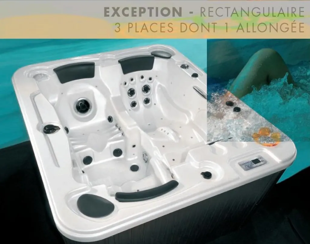 SPA EXCEPTION - RECTANGULAIRE 3 PLACES DONT 1 ALLONGEE